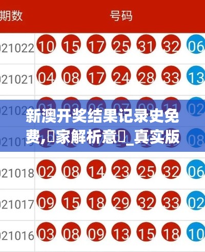 新澳開獎結(jié)果記錄史免費(fèi),專家解析意見_真實版DWE2.33