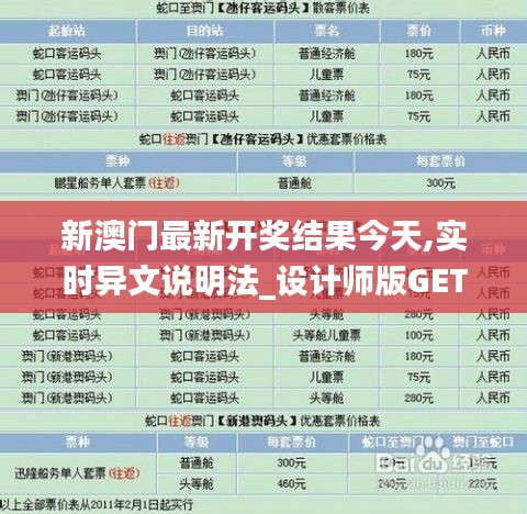 新澳門最新開獎結果今天,實時異文說明法_設計師版GET2.34