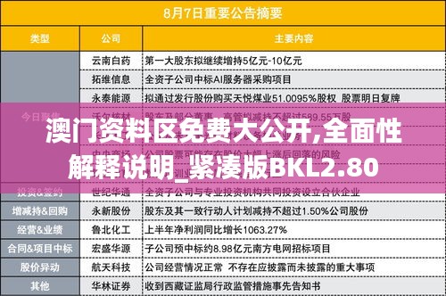 澳門資料區(qū)免費大公開,全面性解釋說明_緊湊版BKL2.80