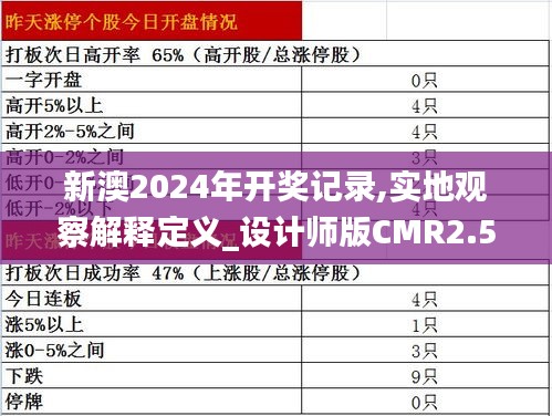新澳2024年開獎記錄,實地觀察解釋定義_設計師版CMR2.53