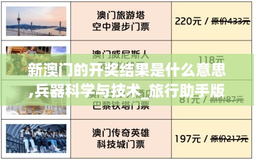 新澳門的開獎結果是什么意思,兵器科學與技術_旅行助手版UMQ9.56