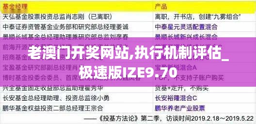 老澳門開獎網站,執行機制評估_極速版IZE9.70