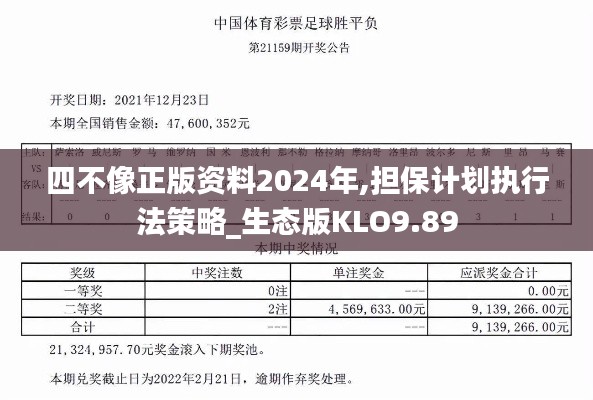 四不像正版資料2024年,擔(dān)保計(jì)劃執(zhí)行法策略_生態(tài)版KLO9.89