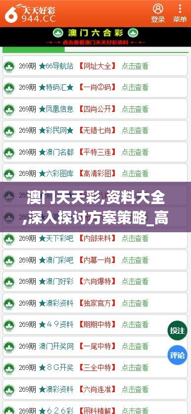 澳門天天彩,資料大全,深入探討方案策略_高級版KLJ7.16