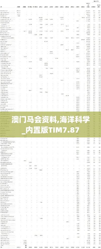 澳門馬會資料,海洋科學(xué)_內(nèi)置版TIM7.87