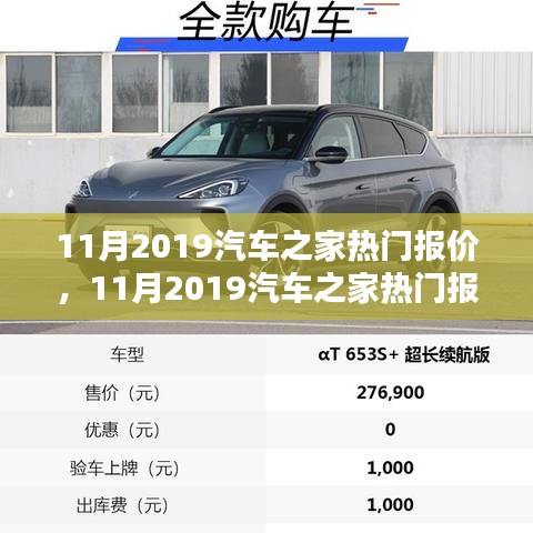 11月2019汽車之家熱門報價解析，新動向與熱門車型概覽