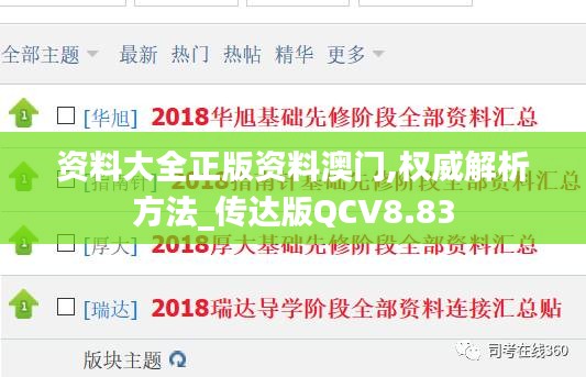 資料大全正版資料澳門,權威解析方法_傳達版QCV8.83