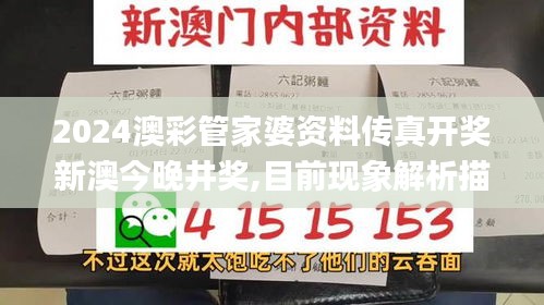 2024澳彩管家婆資料傳真開獎新澳今晚井獎,目前現(xiàn)象解析描述_拍照版NOJ8.56