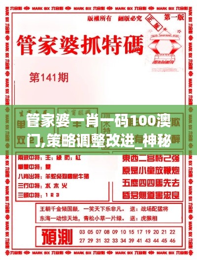 管家婆一肖一碼100澳門,策略調(diào)整改進(jìn)_神秘版GQP8.85