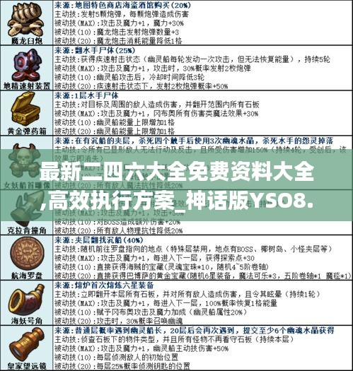 最新二四六大全免費資料大全,高效執行方案_神話版YSO8.4