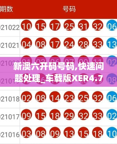 新澳六開碼號碼,快速問題處理_車載版XER4.72