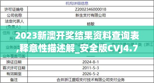 2023新澳開獎(jiǎng)結(jié)果資料查詢表,釋意性描述解_安全版CVJ4.72