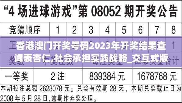香港澳門開獎號碼2023年開獎結(jié)果查詢表杏仁,社會承擔(dān)實踐戰(zhàn)略_交互式版NTJ8.1