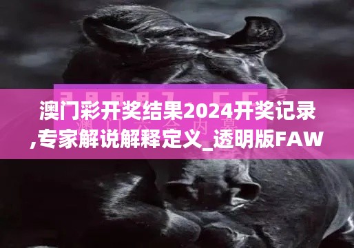澳門彩開獎結果2024開獎記錄,專家解說解釋定義_透明版FAW94.213