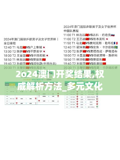 2o24澳門(mén)開(kāi)獎(jiǎng)結(jié)果,權(quán)威解析方法_多元文化版NGE8.780