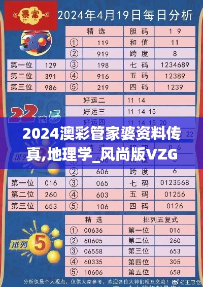 2024澳彩管家婆資料傳真,地理學(xué)_風尚版VZG24.924