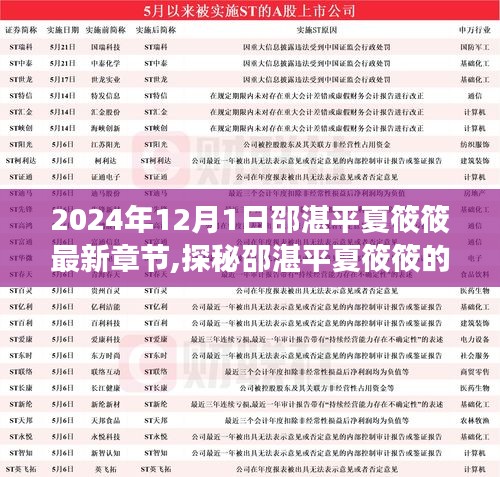 探秘邵湛平夏筱筱的秘密小巷，最新章節背后的故事與特色小店之旅