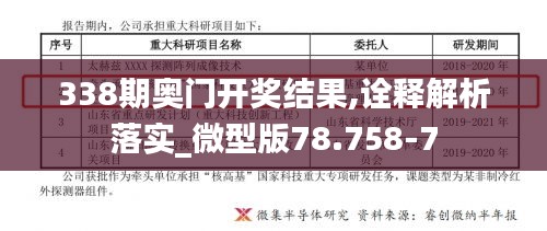 338期奧門開獎結果,詮釋解析落實_微型版78.758-7