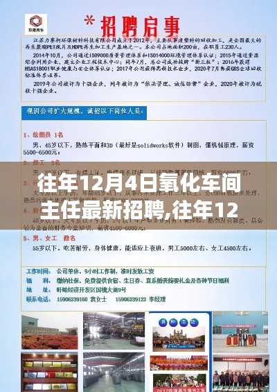 往年12月4日氧化車間主任招聘啟事公告發布，最新職位等你來挑戰！