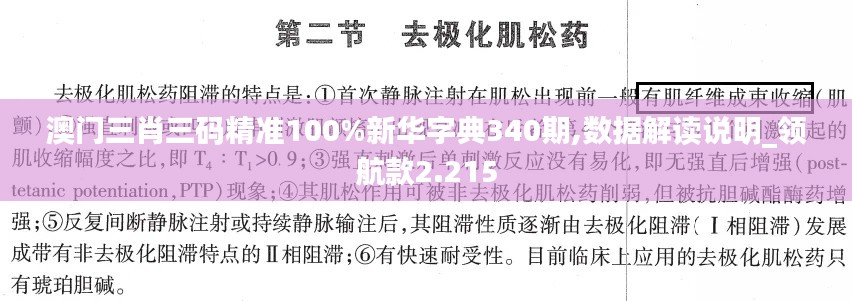 澳門三肖三碼精準100%新華字典340期,數(shù)據(jù)解讀說明_領(lǐng)航款2.215