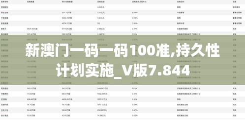 新澳門一碼一碼100準,持久性計劃實施_V版7.844