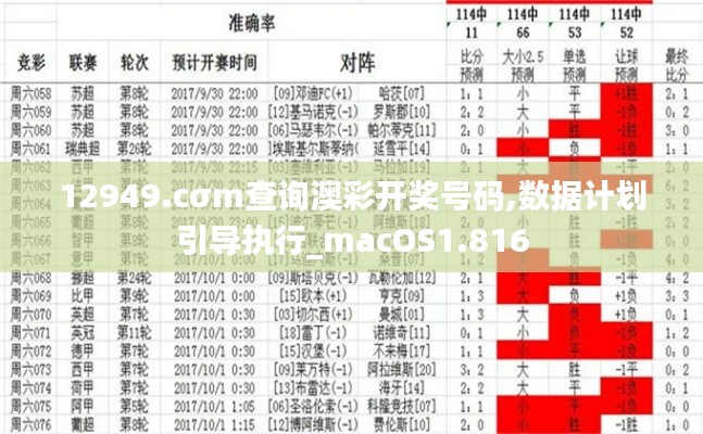 12949.cσm查詢澳彩開獎號碼,數據計劃引導執行_macOS1.816