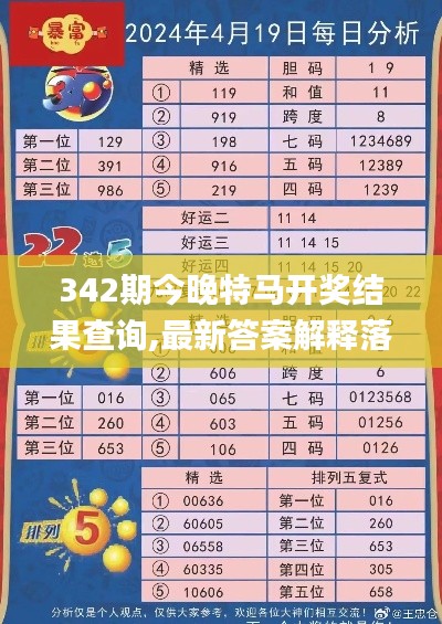 342期今晚特馬開獎結果查詢,最新答案解釋落實_戶外版5.694