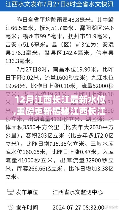揭秘江西長江最新水位動態(tài)，十二月報告帶你領略長江風情！