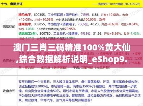 澳門三肖三碼精準100%黃大仙,綜合數據解析說明_eShop9.242