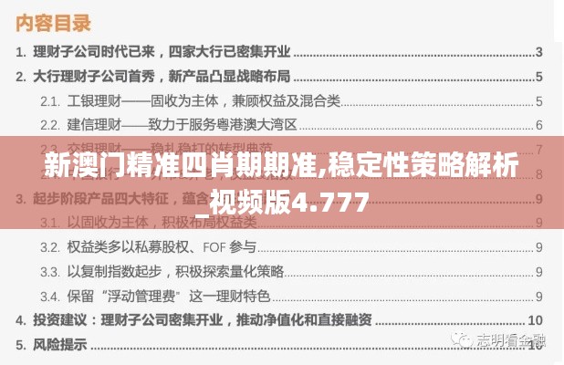 新澳門精準四肖期期準,穩定性策略解析_視頻版4.777