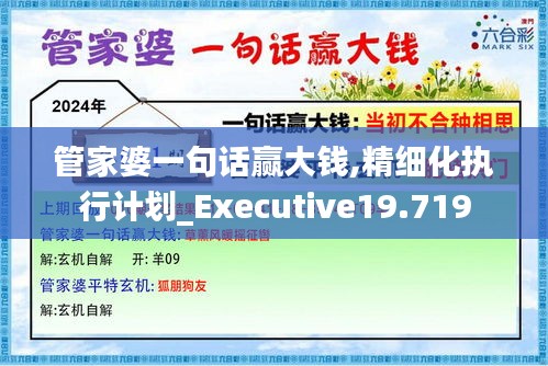 管家婆一句話贏大錢,精細化執行計劃_Executive19.719