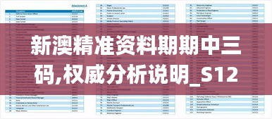 新澳精準(zhǔn)資料期期中三碼,權(quán)威分析說明_S12.356