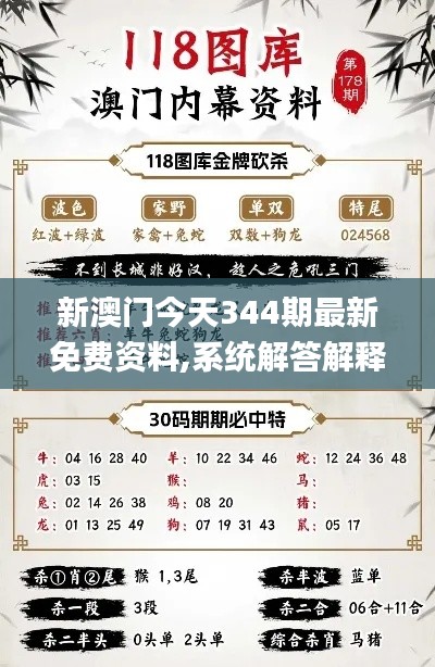 新澳門今天344期最新免費(fèi)資料,系統(tǒng)解答解釋落實(shí)_4DM110.634