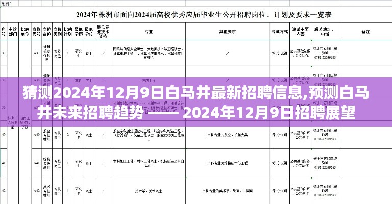 白馬井未來招聘趨勢預測，2024年12月9日招聘展望與最新招聘信息猜測
