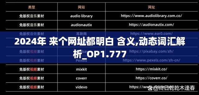 2024年 來個網(wǎng)址都明白 含義,動態(tài)詞匯解析_OP1.777