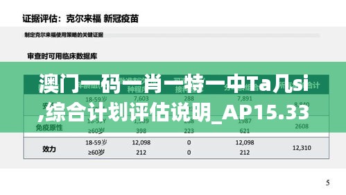 綜合計劃評估說明