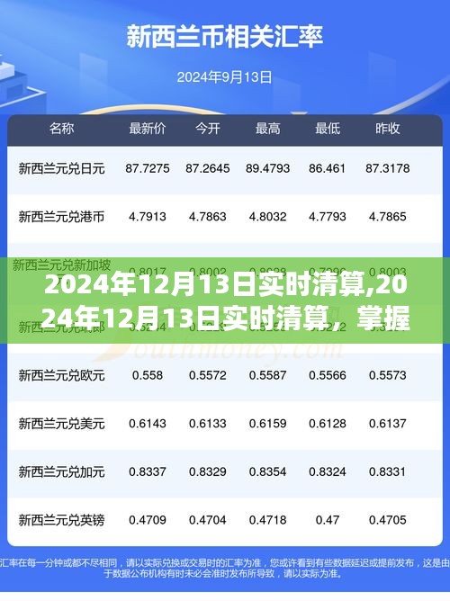 掌握金融動態，2024年12月13日實時清算流程詳解