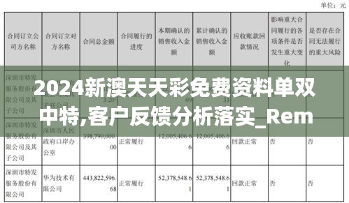 2024新澳天天彩免費資料單雙中特,客戶反饋分析落實_RemixOS2.782