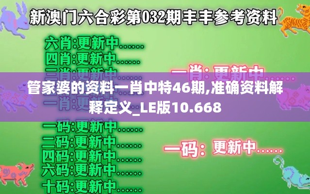 管家婆的資料一肖中特46期,準(zhǔn)確資料解釋定義_LE版10.668