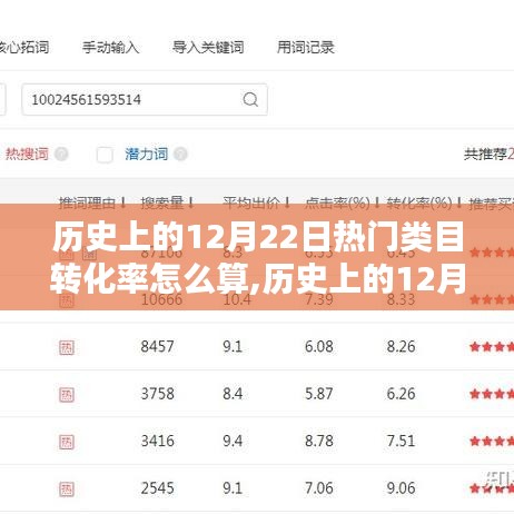歷史上的12月22日電商類目轉化率的深度解析與計算方式
