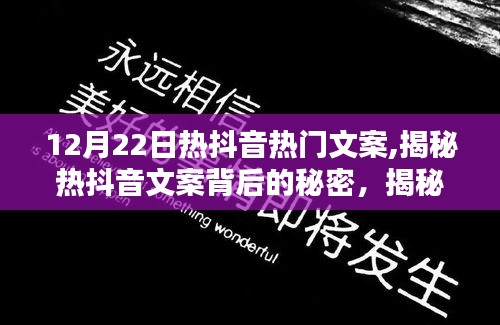 揭秘?zé)岫兑粑陌副澈蟮拿孛埽颐貏?chuàng)作之道，掌握熱門文案趨勢（12月22日）