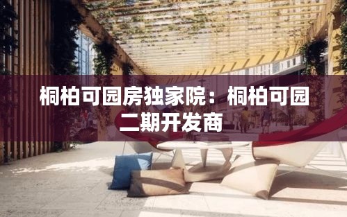 桐柏可園房獨(dú)家院：桐柏可園二期開(kāi)發(fā)商 