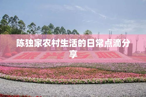 陳獨家農(nóng)村生活的日常點滴分享