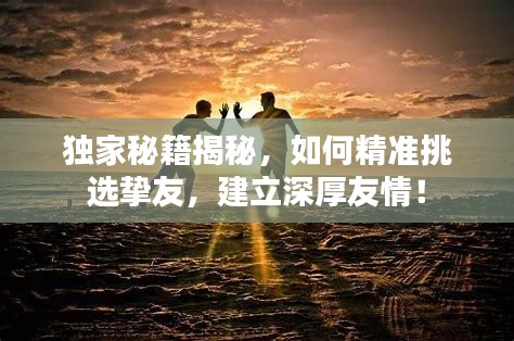 獨家秘籍揭秘，如何精準挑選摯友，建立深厚友情！
