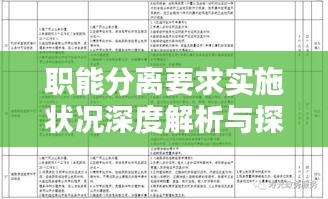 職能分離要求實施狀況深度解析與探討