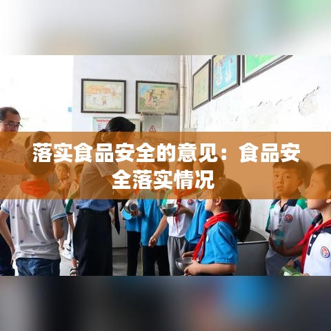 落實食品安全的意見：食品安全落實情況 