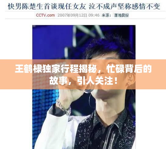 王鶴棣獨(dú)家行程揭秘，忙碌背后的故事，引人關(guān)注！