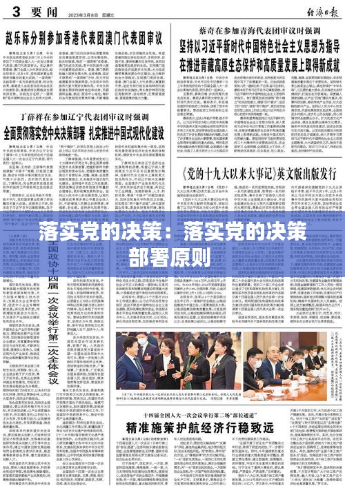落實黨的決策：落實黨的決策部署原則 