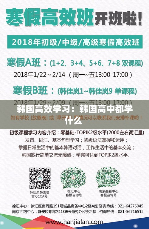 韓國高效學習：韓國高中都學什么 