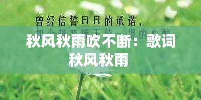 秋風秋雨吹不斷：歌詞秋風秋雨 